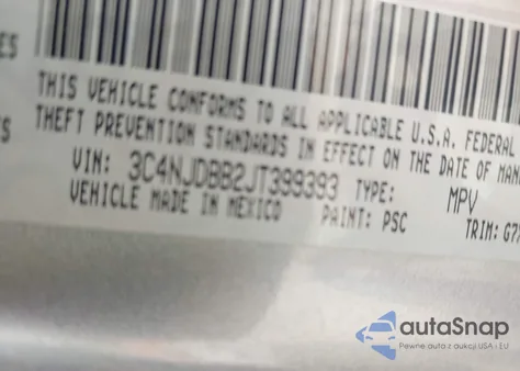 2018 Jeep Compass Latitude 4X4 из США, поврежденный, VIN 3C4NJDBB2JT399393